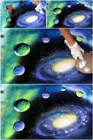 How To Spray Paint Art Planets Galaxy A Piece Of Rainbow