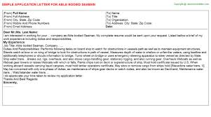 Letter of application guidelines font: Able Bodied Seaman Application Letter