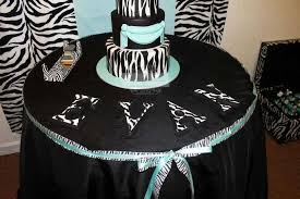 Pink zebra diaper baby shower decorations have black & pink zebra animal stripes. Tiffany Blue Inspiered Zebra Baby Shower Baby Shower Party Ideas Photo 8 Of 17 Catch My Party