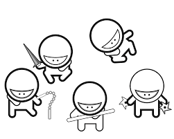 Glitter plate, knife, fork and spoon drawing and coloring for kids. Ninja Coloring Pages Free Printable Coloring Home