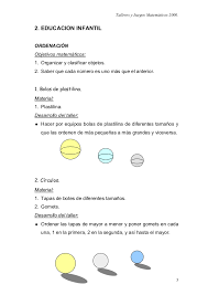 Breve reseña histórica de la educación inicial en la provincia de río negro 20 2.2. Matematica Actividades Nivel Inicial Juegos