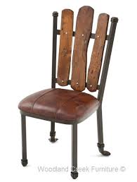 Our Rustic Dining Chair Mesquite Is Full Of Character Solid Mesquite Slabs Form A Curved Back T Dining Chairs Dining Chairs Modern Design Dining Table Rustic