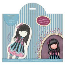 This sweet greeting is adorned with the april's showers artwork, featuring gorjuss sitting on a cloud surrounded by hearts, flowers and stars. Embroidery Doll Cushion Kit Santoro The Frock Helping Hands Craft