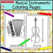 This File In Pdf Form Contains 5 Musical Instruments Coloring Pages Each Page Contains An Instrument Picture To Col Music Worksheets Music Coloring Musicals