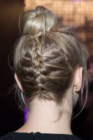 First, take a small section of hair from your hairline to your crown and tie this with an elastic. Julianne Hough Shows Us All How To Make A Braided Bun Work On Short Hair And Look Pretty Awesome Doing It Glamour
