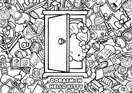 ドラえもん キティーちゃんコラボぬりえ 無料印刷 もくもくん 知育プリントキッズ 塗り絵 無料 ドラえもん 塗り絵