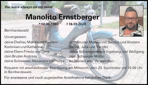 Ernstberger spent two and a half years years practicing at a small animal clinic just outside indianapolis. Traueranzeigen Von Manolito Ernstberger Mittelbayerische Trauer