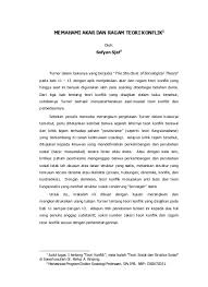 Berasal dari keluarga borjuis dan berpendidikan. Teori Konflik Dalam Perspektif Hukum Isl