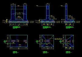 Denah & detail pondasi setempat (footplat) di autocad. Pin Di Gambar