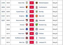 Lịch bóng đá hôm nay. Cáº­p Nháº­t Lá»‹ch Thi Ä'áº¥u Bong Ä'a Xem Trá»±c Tiáº¿p Ngoáº¡i Háº¡ng Anh Premier League 2019 2020 Thaiger