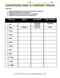 Ionic Covalent Bonds Worksheet Available At Https Middleschoolscienceblog Files Wordpress C Ionic And Covalent Bonds Covalent Bonding Chemistry Worksheets