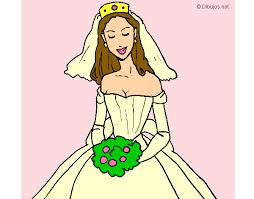 Noiva com rosa noiva bonita. Desenhos De Noivas Para Colorir Colorir Com