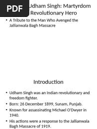 Udham Singh: Avenger of Jallianwala Bagh | PDF