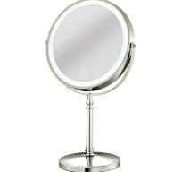 Lighted Makeup Mirror, 8" Rechargeable Double Sided Magnifying Mirror with  3 Colors, 1X/10X 360° Rotation Touch Screen Vanity Mirror
