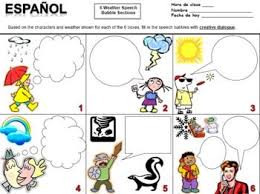 Spanish Weather Speech Bubble Creative Writing Activity Creative Writing Activities Spanish Weather Writing Activities