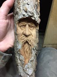 Wood Spirit Wood Carving Perfect Wood Gift Original Art By Josh Carte Handmade Woodworking Old Man Wall Art Birthday Gift Ooak Face Dremel Carving Wood Carving Faces Wood Sculpture