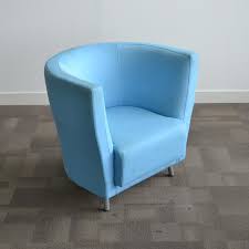 Tub chairs are very popular as a reception seating solution as they offer a defined seating area and are flexible as they can be moved around. Orangebox Light Blue Reception Tub Chair
