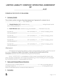 Free texas llc operating agreement. Free Oklahoma Llc Operating Agreement Templates Pdf Word Eforms