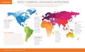 Most Common Languages Map Language Language Translation World