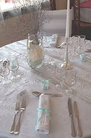 Decoration De Table Mariage Blanc Bleu Et Argent Decoration Table Mariage Table Mariage Table Mariage Blanche