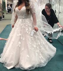 Whatever you're shopping for, we've got it. Illusion Sleeve Plunging Plus Size Wedding Dress David S Bridal Plus Wedding Dresses Ball Gowns Wedding Ball Gown Wedding Dress