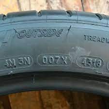 You may have to check both sides of the tire to find the complete tire identification number. You Can Tell How Old Your Tires Are By The Last 4 Digits Of The Dot On The Tires Sidewall On This Michelin Tire 431 Tire Shop Michelin Tires West Bridgewater