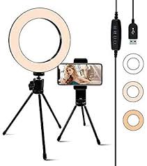 Amazon Com Selfie Light Ring 6 3 Inch With Stand Phone Holder 3 Light Settings Dimmable Desk Led Camera Lights F In 2020 Selfie Light Selfie Ring Light Phone Holder