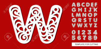 Alphabet of light is a language based on light intended to convey freedom, an elementary principle generating an open system. Letter W Full English Alphabet And Digits 0 1 2 3 4 5 6 7 8 9 Lace Letters And Numbers Template For Laser Cutting Wood Carving Paper Cut And Printing Vector Illustration Royalty Free Cliparts Vectors And Stock Illustration Image