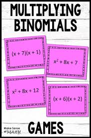 Check Out These Multiplying Binomials Task Cards Games And Activities Your Middl Maths Activities Middle School Math Games Middle School Middle School Math