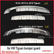 For Vw Tiguan Skid Plate Bumper Guard Cover Protector 304 Stainless Steel For 2013 To 2016 Tiguan Only 2pcs Set Promotion Stainless Steel Stainless Bumpers