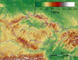 Czech republic location on the europe map. Map Of Czech Republic Topographic Map Weltkarte Com Karten Und Stadtplane Der Welt