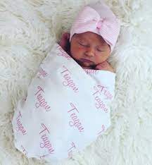 Personalized Swaddle Blanket 100 Organic Cotton Baby Etsy In 2021 Personalized Swaddle Newborn Swaddle Blanket Organic Cotton Baby Blanket