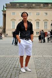 Black And White Shorts Outfit Men Black Shirt White Shorts Black Belt Converse Chuck Taylor Low Sneaker By Jean White Shorts Mens White Shorts Chuck Taylors