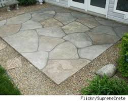 Just as there are many stamping patterns, there is also a wide array of stamped concrete colors available. 12 Concrete Stamped Flagstone Ideas Concrete Patio Patio Design Stamped Concrete