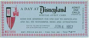Disneyland Ticket 1957 4 To Get In Geez I Wish That Was Still The Price Disneyland Tickets Disneyland Vintage Disneyland