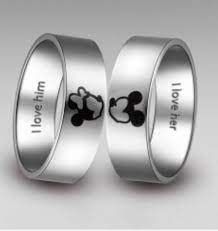 Awesome Promise Rings For The Disney Couple Couple Wedding Rings Wedding Ring Bands Couple Rings