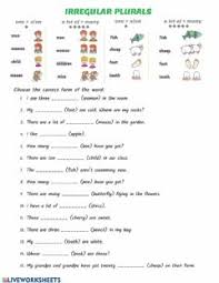 Irregular plural nouns | english for kids. Irregular Plurals Worksheets And Online Exercises