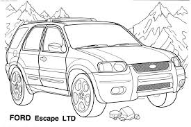 Ford Escape Ltd Car Printable Coloring Pages Cars Coloring Pages Race Car Coloring Pages Truck Coloring Pages