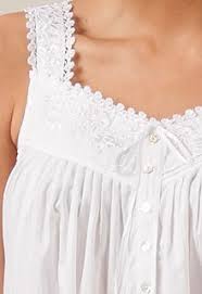 Eileen West White Sleepwear Sleeveless Short White Cotton Nightgowns Serene Comfort Cotton Night Dress Night Gown Dress Night Dress