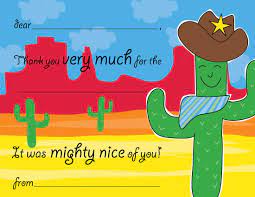 Connect with them on dribbble; Cactus Cowboy Kids Fill In Thank You Cards