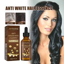 30ml Anti White Hair Essence White To Black Hair Essence Scalp Massage  Moisturizing Hair Growth Essence