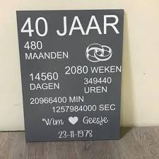 Tekstbord 40 Jaar Getrouwd Bruiloft Cadeau Cadeau 40 Jaar Getrouwd In 2021 Knutselen 40 Jaar Getrouwd 40 Jarig Huwelijk Knutselen 40 Jaar