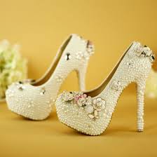 Escarpin 7 cm chaussure talon 15 cm escarpins argentés talons tou chaussures de mariage femme chaussure argenté. Chic Belle Blanche Fait Main Chaussure De Mariee 2019 Perle Fleur 14 Cm Talons Aiguilles A