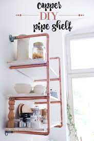 Pipe bracket wall mounted for shelving heavy duty additionally, these brackets can support between 110 and 176 lbs which allows you to use in the kitchen, office, dining room and every other type of space. Diy Copper Pipe Shelf Detailed Tutorial Heylilahey