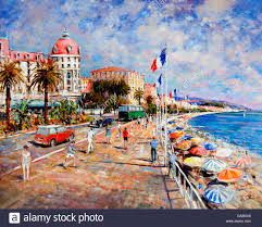 Painting Hotel Negresco Nice Beach Promenade Des Anglais French Riviera Cote D Azur Gallery Art France Stock Photo French Riviera Painting Raoul Dufy