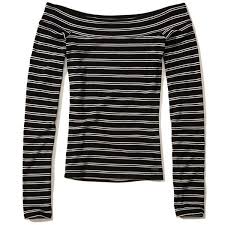 Black And White Striped Off The Shoulder Long Sleeve Top Hollister Must Have Ribbed Off The Shoulder Top 19 Liked On Polyvore Featuring Tops Black Stripe Clothes Design Long Sleeve Tops Long Sleeve Tshirt Men
