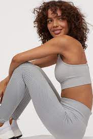 Seamless Sports Leggings Gray Melange Ladies H M Us Grijs Hoge Taille Broeken
