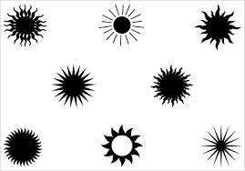 Sun Silhouette Vector Graphics Pack Sun Silhouette Silhouette Clip Art Silhouette Vector