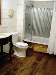Inexpensive Bathroom Shower Wall Ideas Bathroom Shower Walls Pine Wood Flooring Wood Floor Bathroom