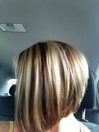 Stacked Bob With Light Brown Low Light With Medium Beige Blonde Highlight Hair Styles Hair Brown Hair With Blonde Highlights